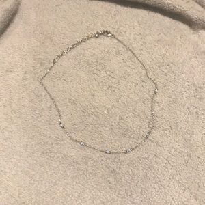 Silver necklace with blue beads!